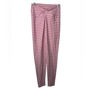 Dalu Fitness Pink Gingham Checkered Leggings